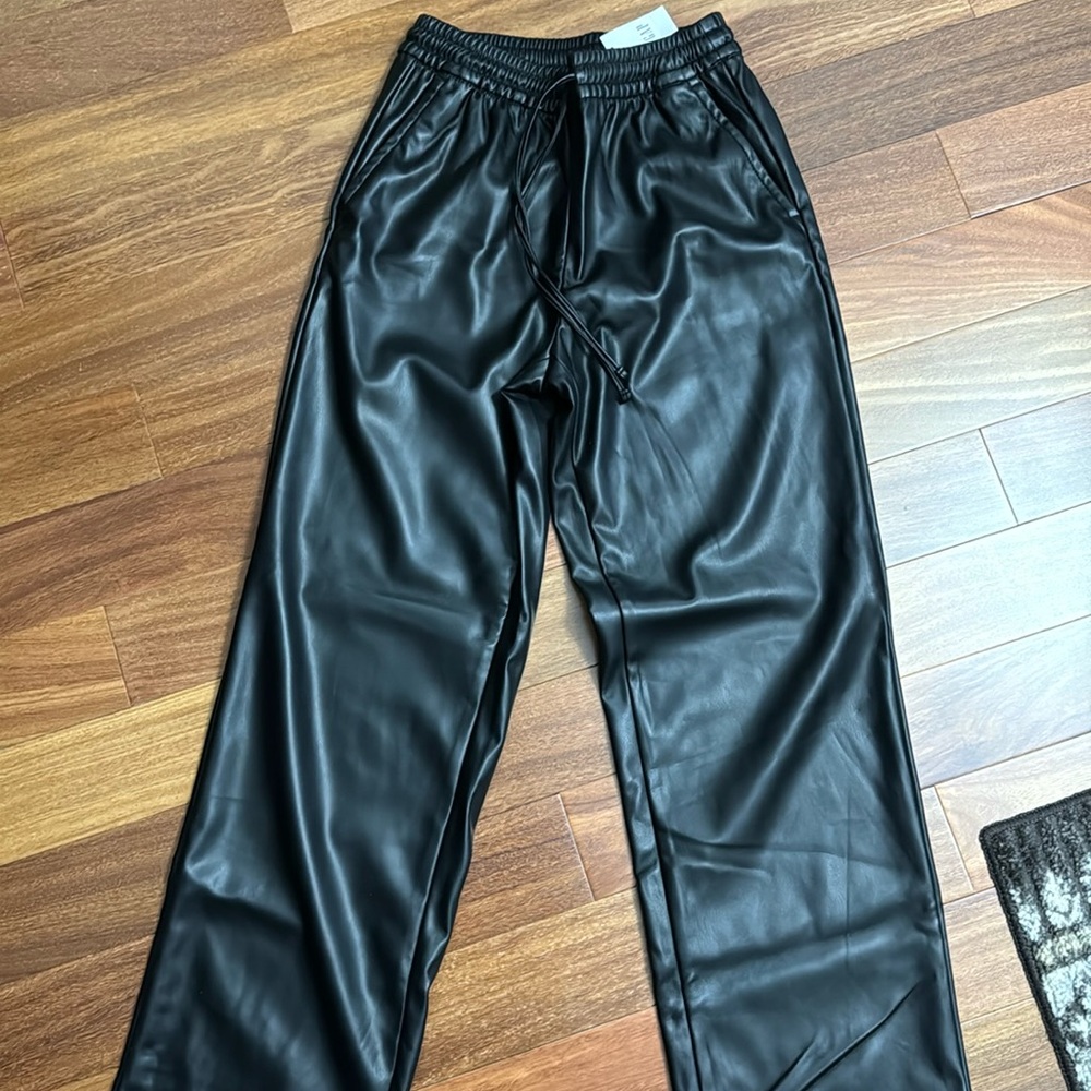 Faux leather pants